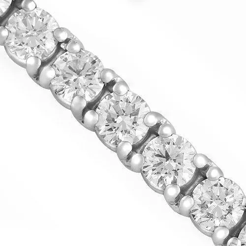 14K White Solid Gold Womens Diamond Tennis Bracelet 10.77Ctw
