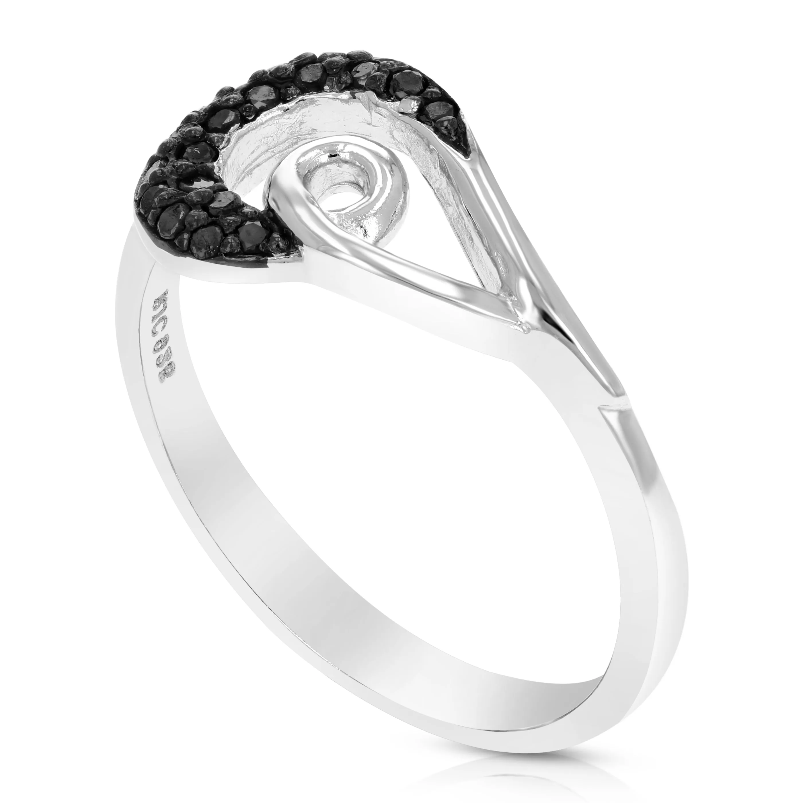 1/5 cttw Black Diamond Statement Ring in Sterling Silver