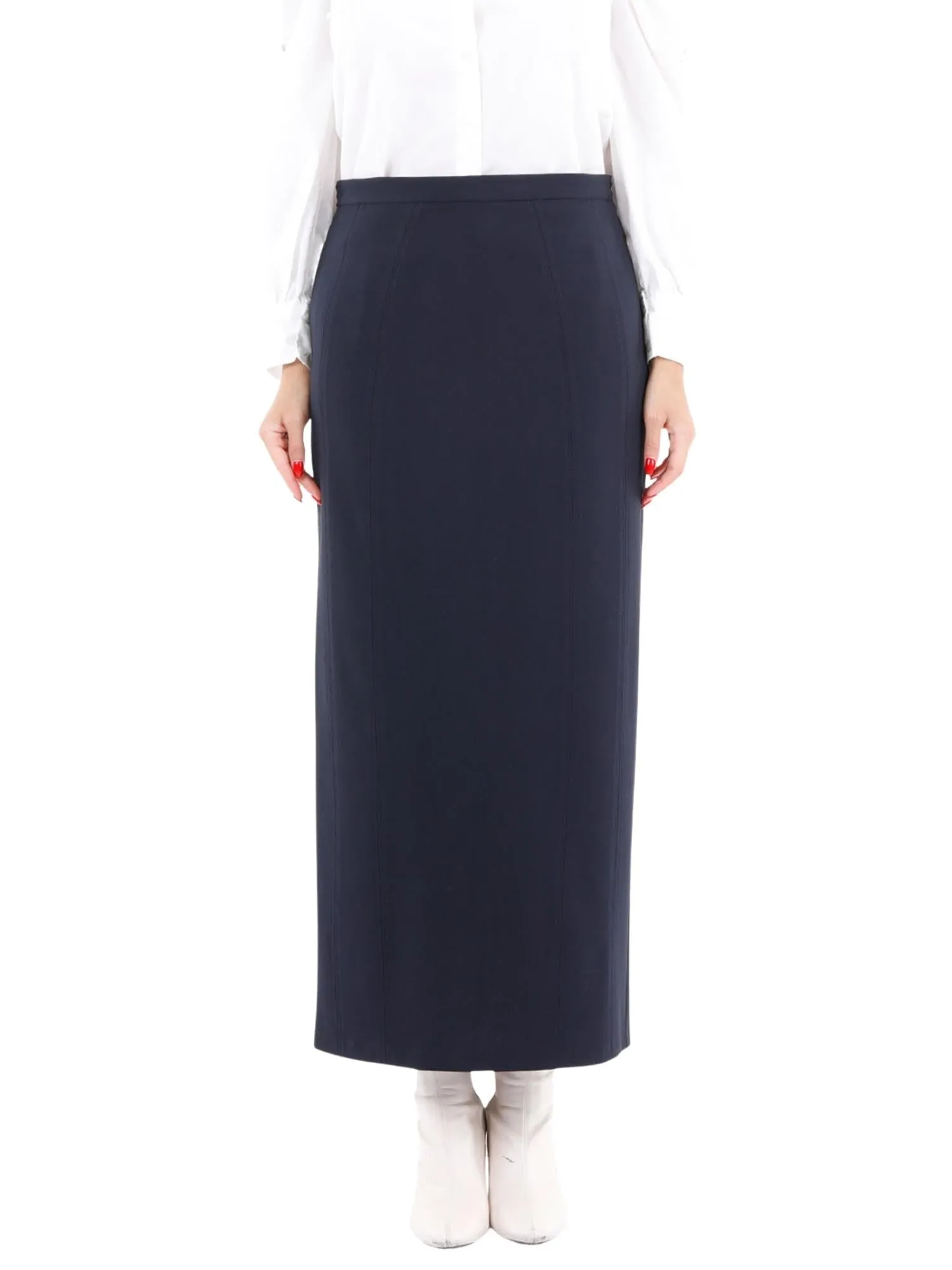 Ankle Length Plus Size Back Split Maxi Skirt - G-Line