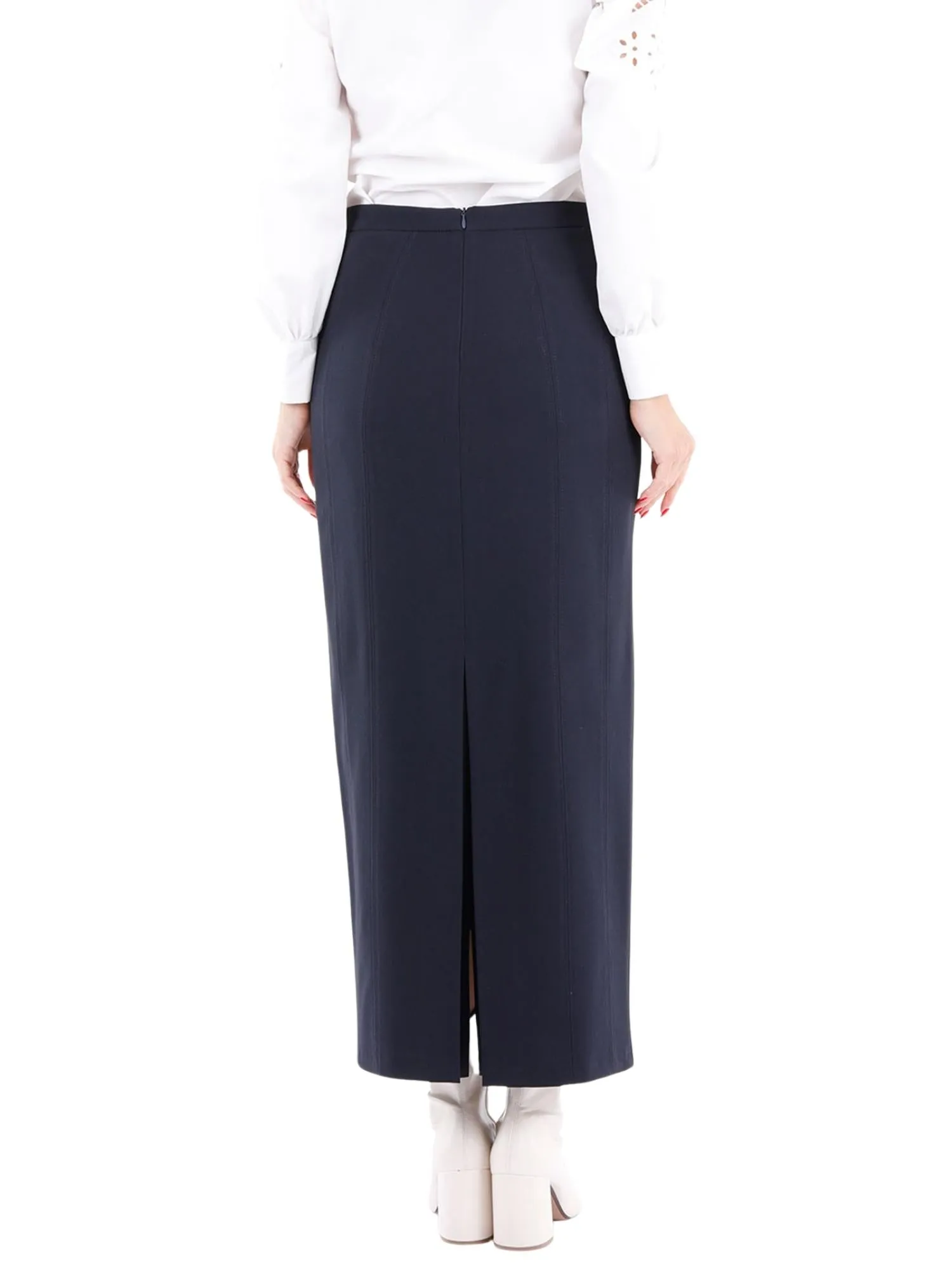 Ankle Length Plus Size Back Split Maxi Skirt - G-Line