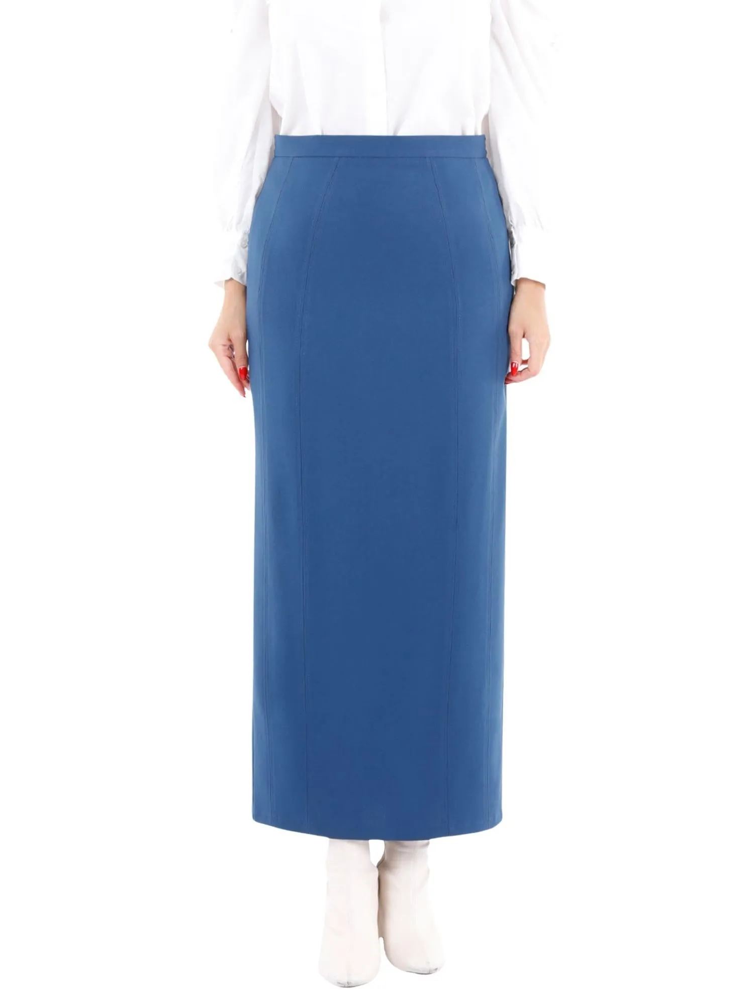 Ankle Length Plus Size Back Split Maxi Skirt - G-Line