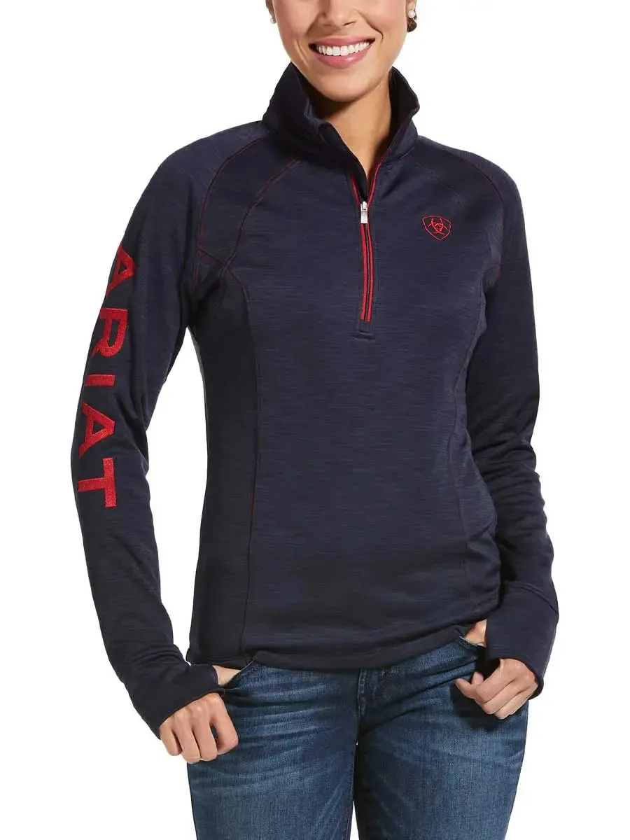ARIAT Tek Team Half Zip Sweatshirt - Womens  - Navy Heather