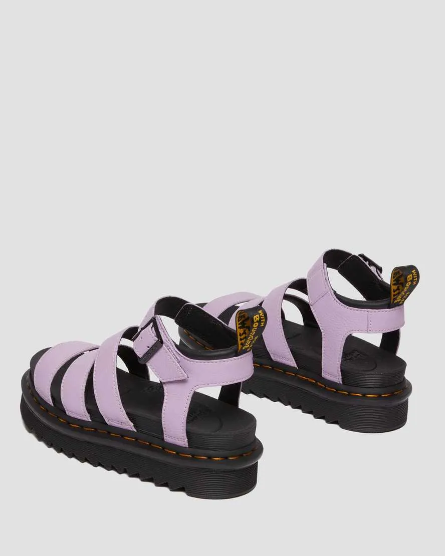 Blaire Women's Pisa Leather Strap Sandals Lilac Pisa