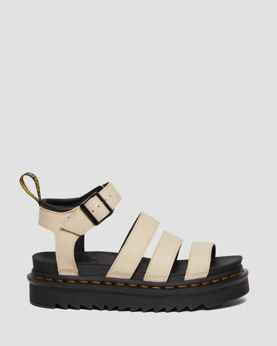 Blaire Women's Pisa Leather Strap Sandals Parchment Beige Pisa