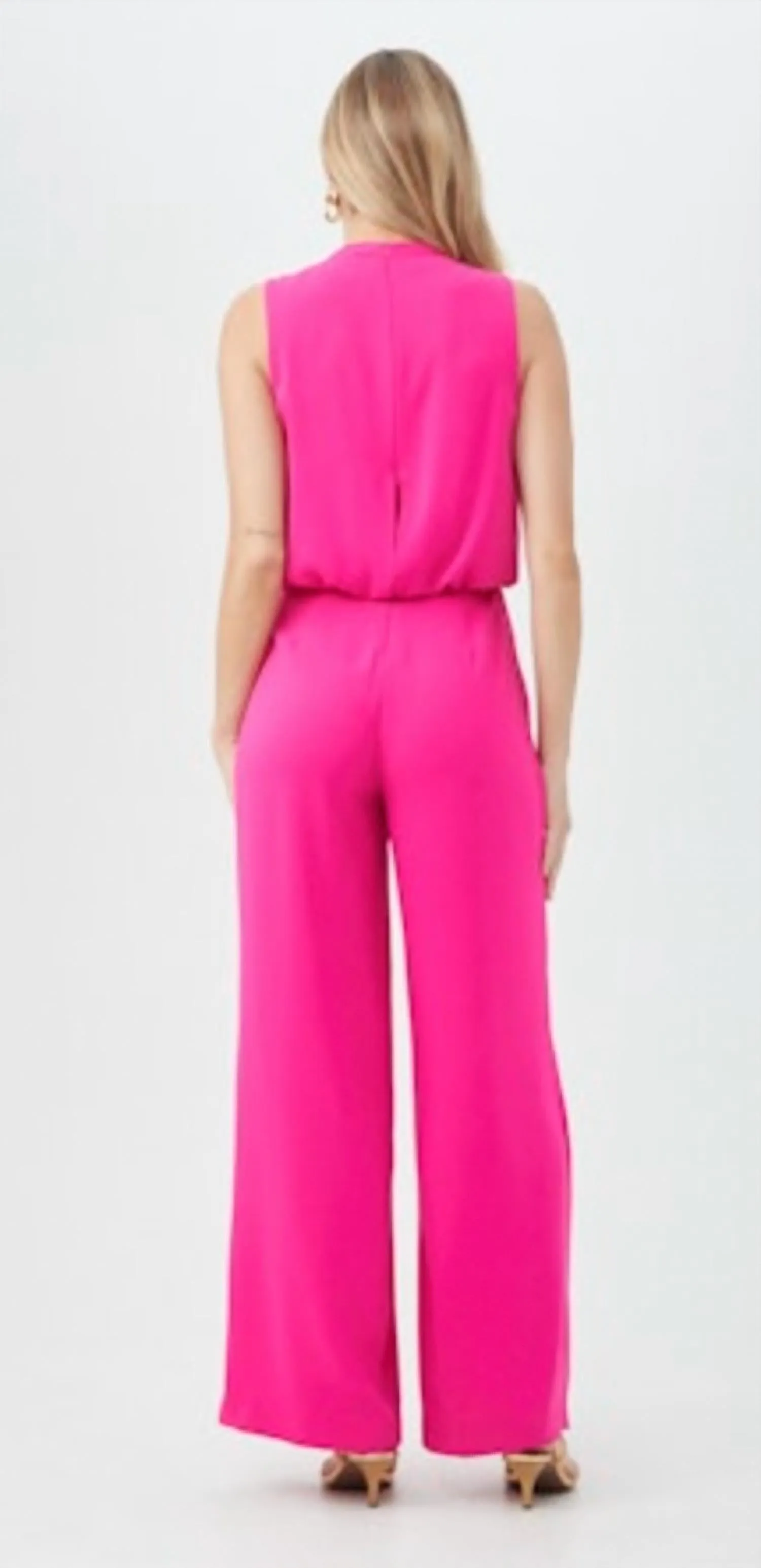 Bleeker High Neck Jumpsuit In Petal Pink