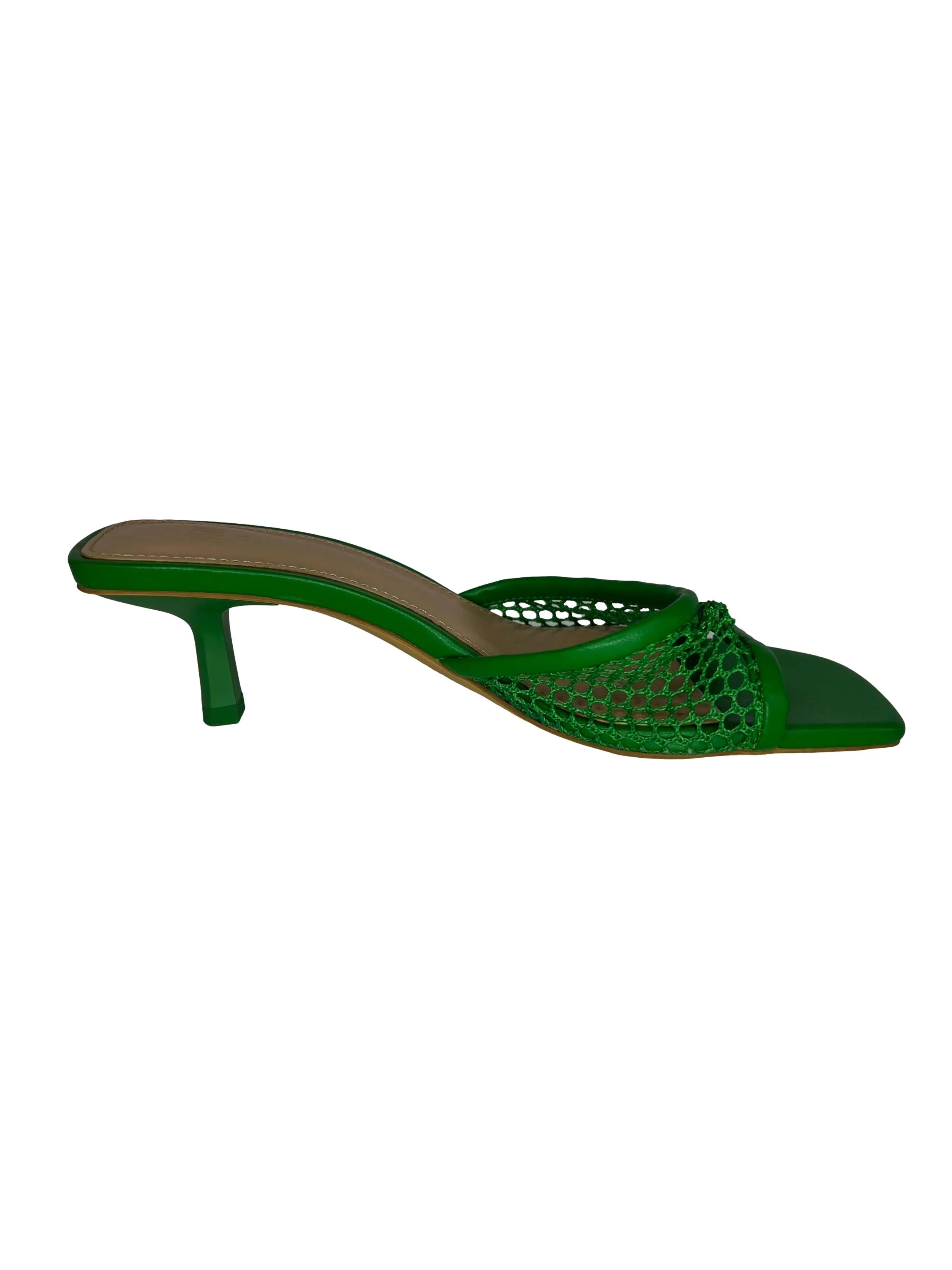 Bright Green Netted Heel