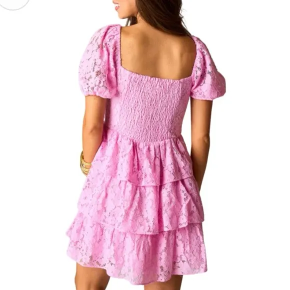 Buddy Love Connor Dress in Extra Small and Pink Lace Bustier Mini Babydoll Dress