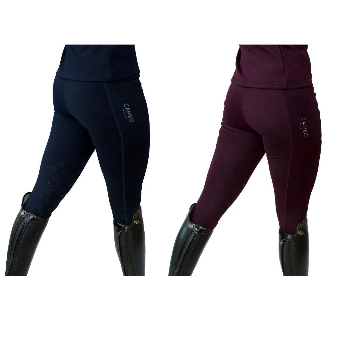 Cameo Equine Winter Tights with Pocket, Silicone Knee, Comfort Waist