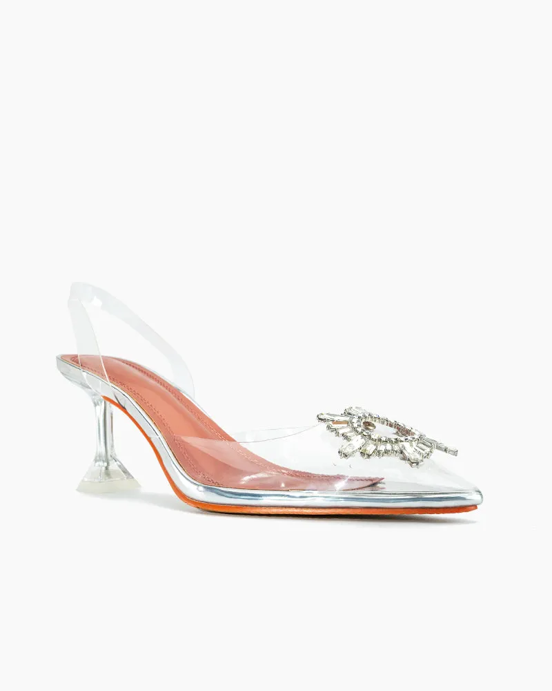 (Clean Up- US 7) Transparent Pvc High Heel Fashion Sandals