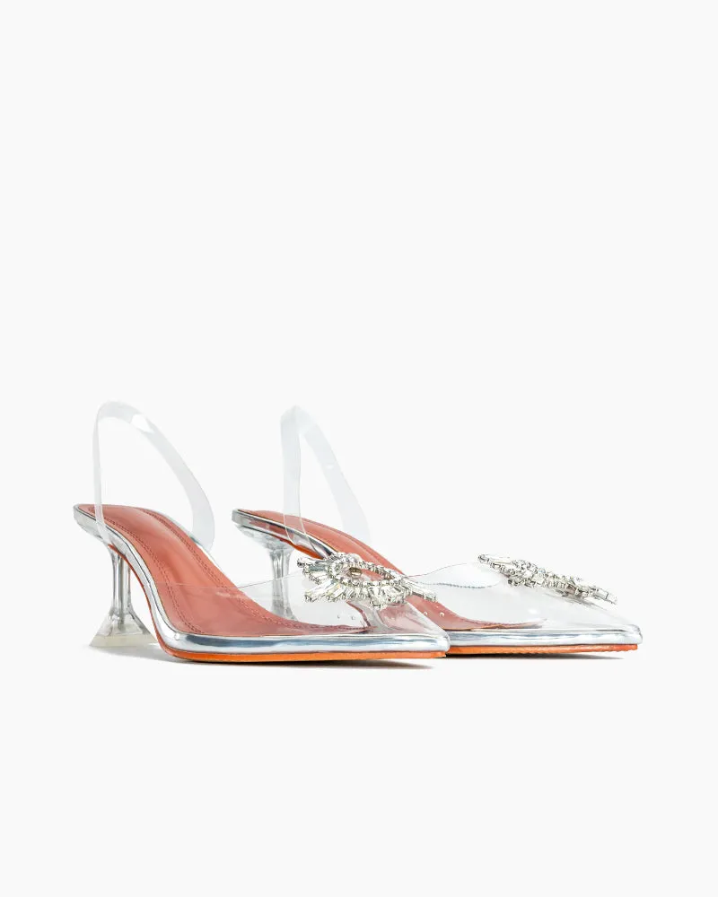 (Clean Up- US 7) Transparent Pvc High Heel Fashion Sandals