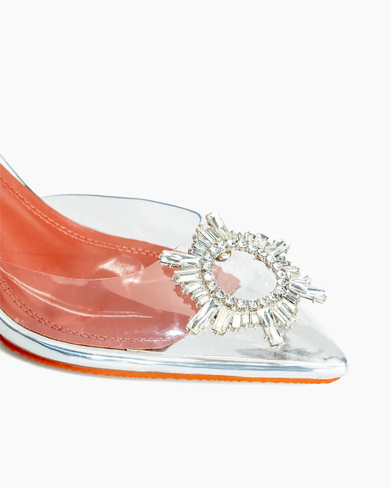 (Clean Up- US 7) Transparent Pvc High Heel Fashion Sandals