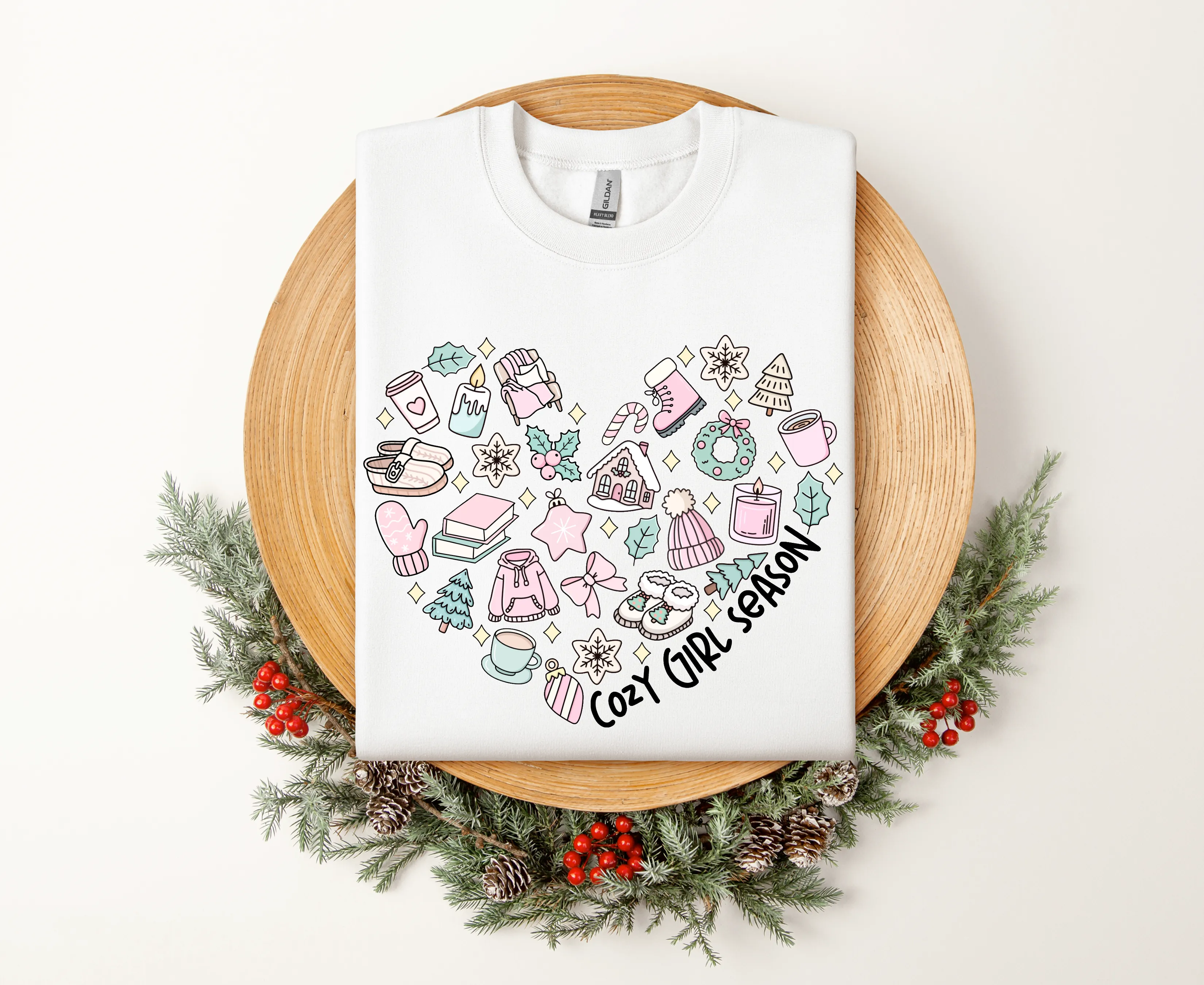 Cozy Girl Season Heart Winter