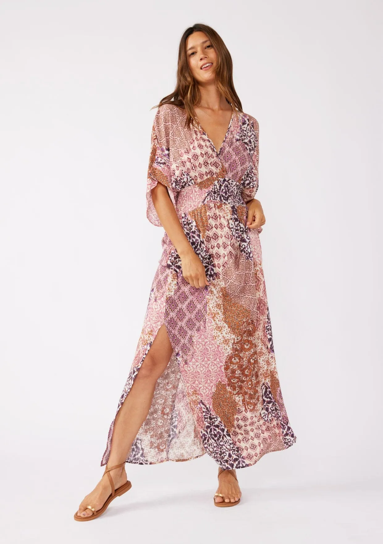 Dreamscape Kimono Sleeve Maxi Dress