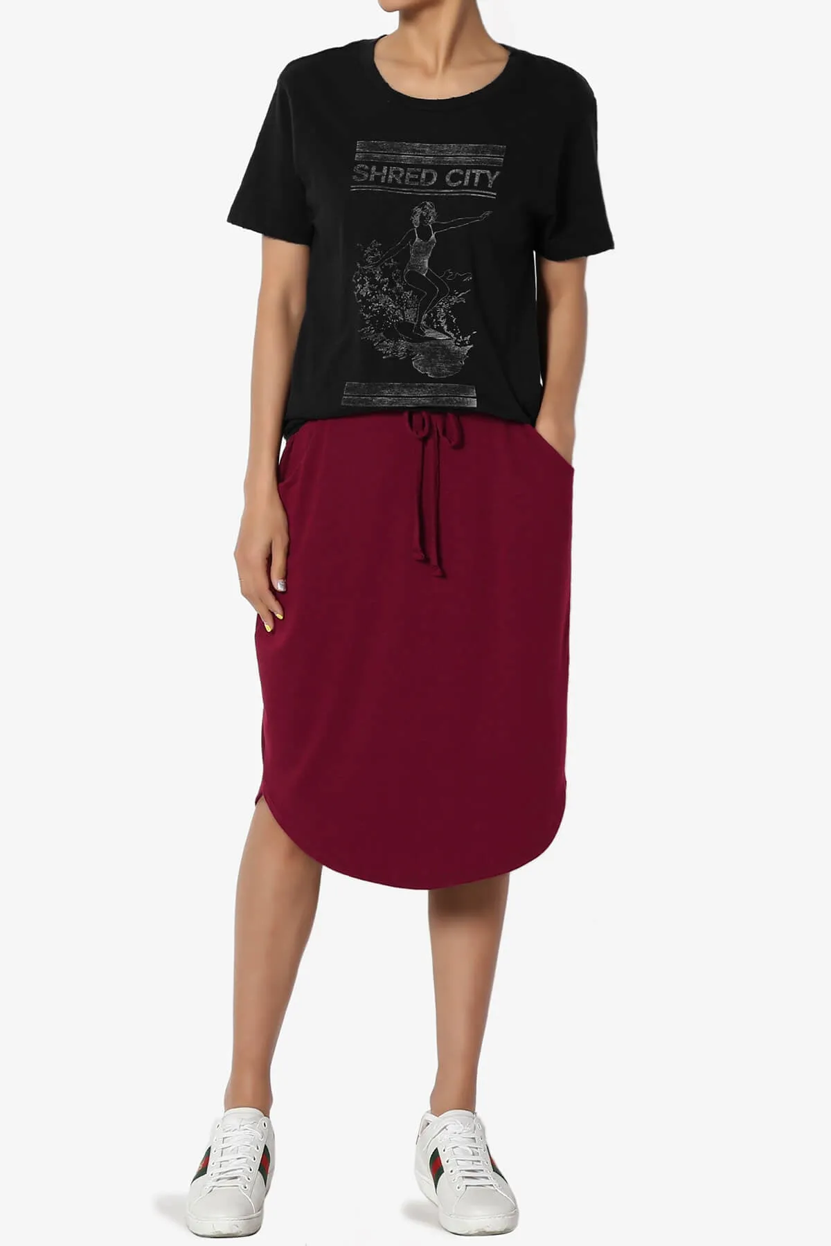 Eclipse Drawstring Midi Skirt PLUS