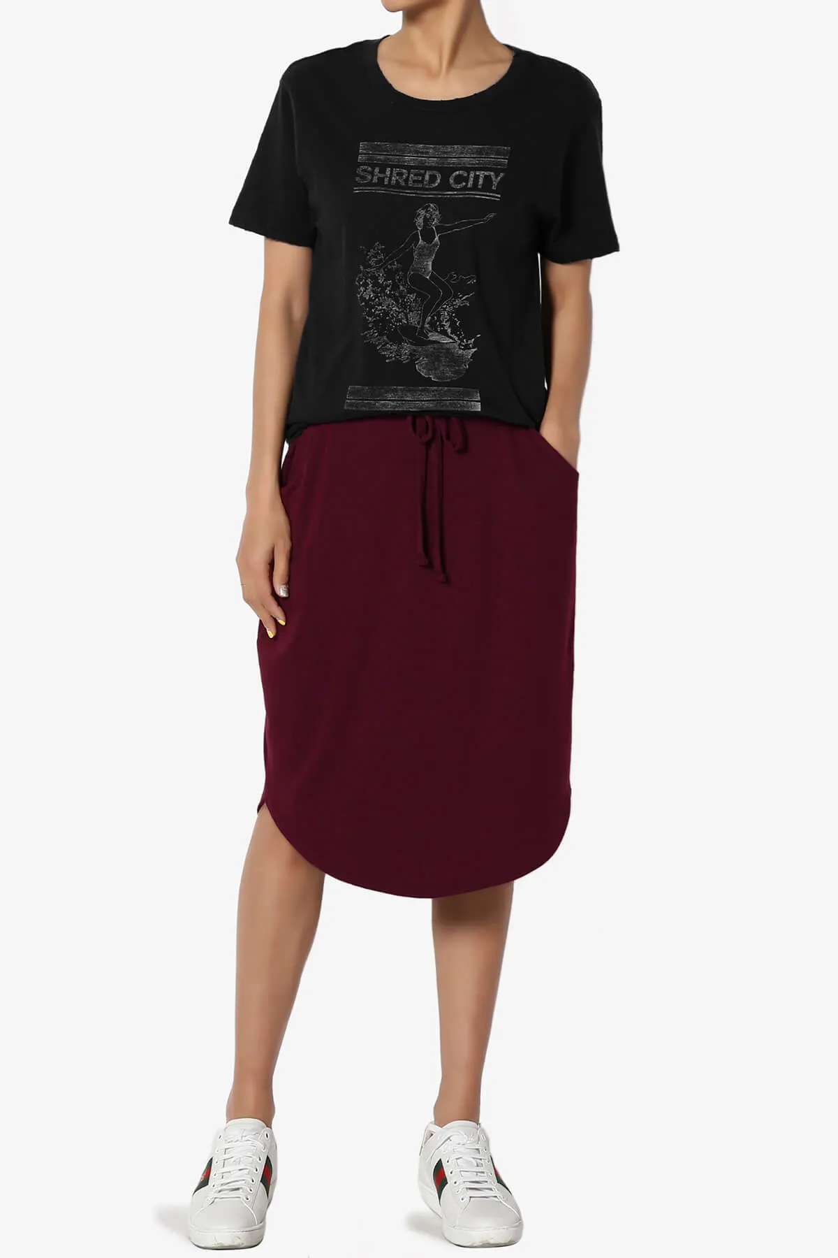 Eclipse Drawstring Midi Skirt PLUS