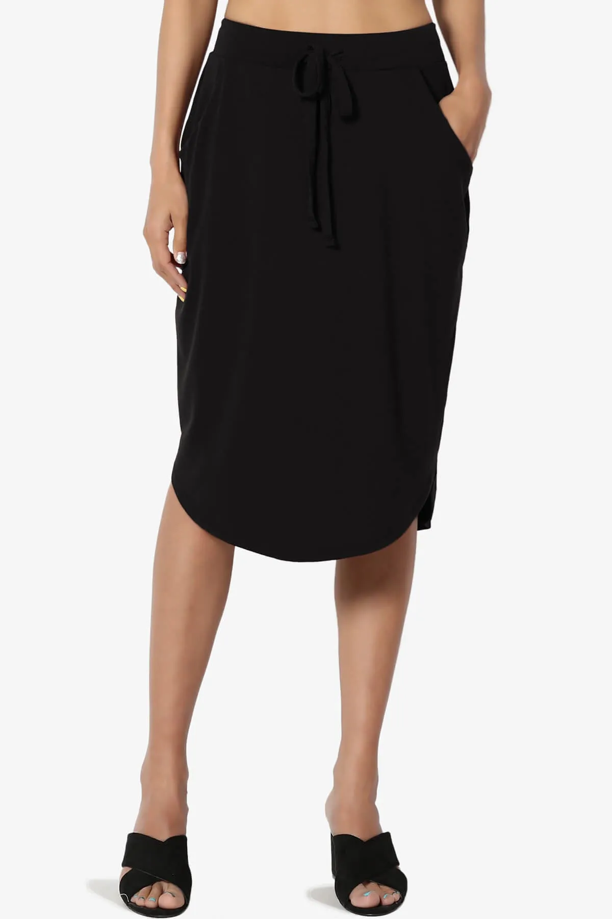 Eclipse Drawstring Midi Skirt PLUS