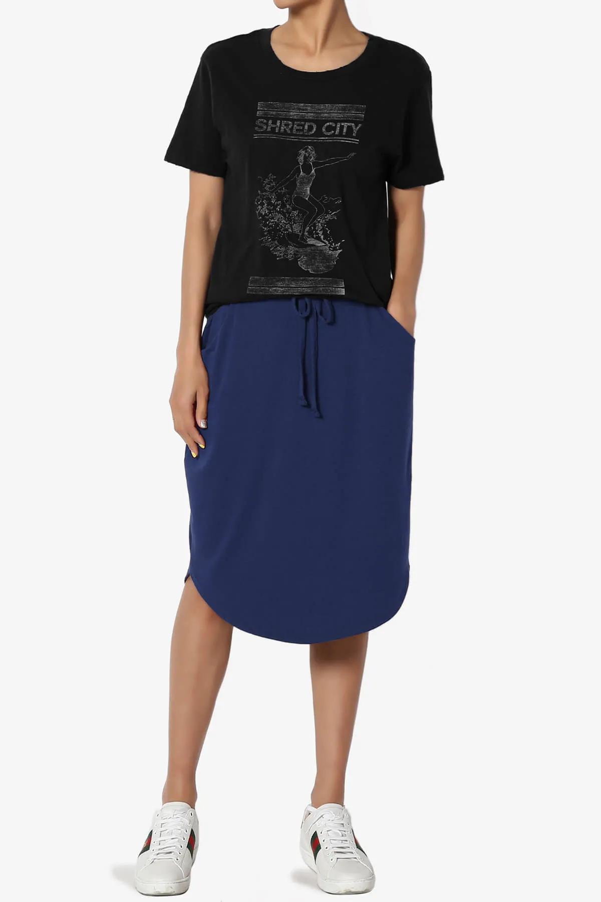 Eclipse Drawstring Midi Skirt PLUS