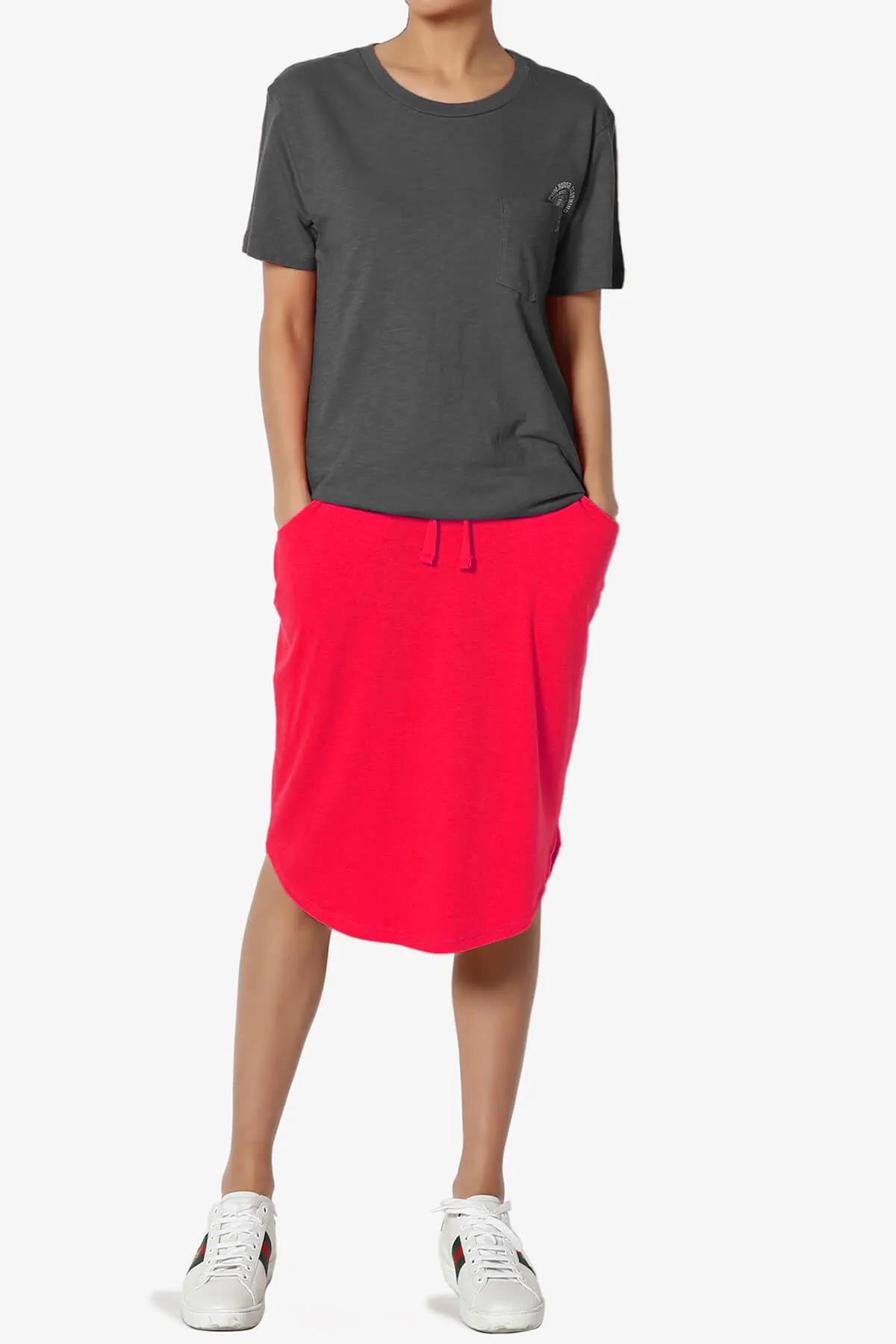 Eclipse Drawstring Midi Skirt PLUS