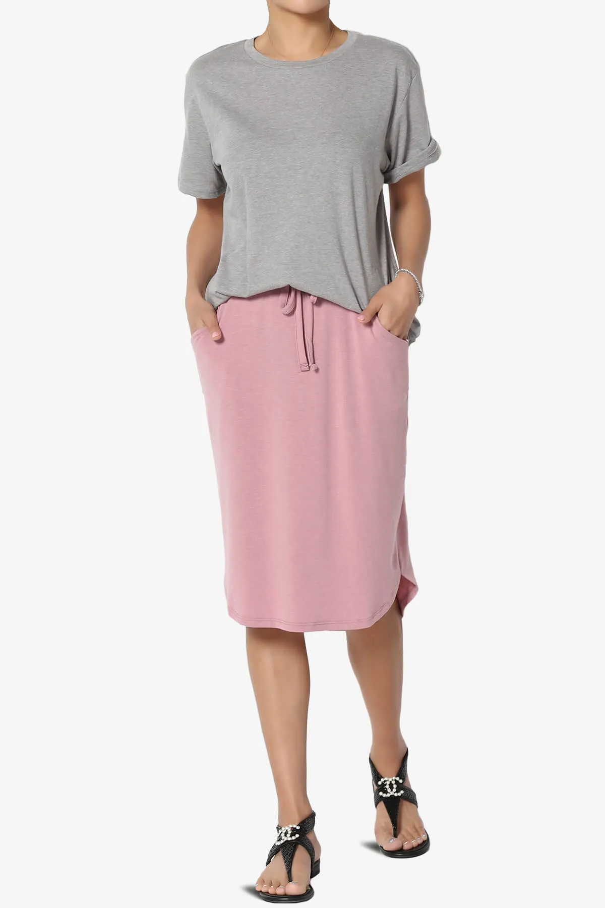 Eclipse Drawstring Midi Skirt PLUS