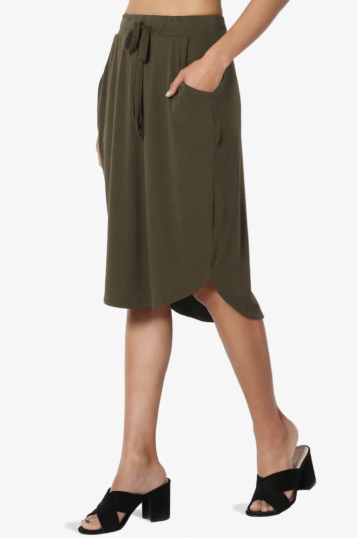 Eclipse Drawstring Midi Skirt PLUS
