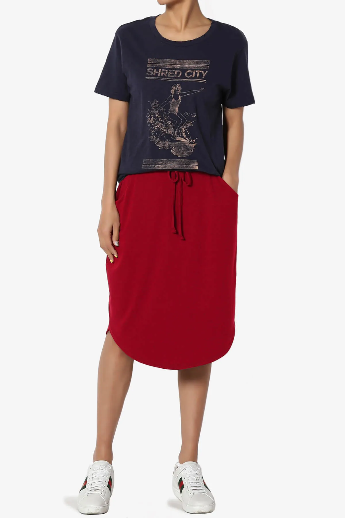 Eclipse Drawstring Midi Skirt PLUS