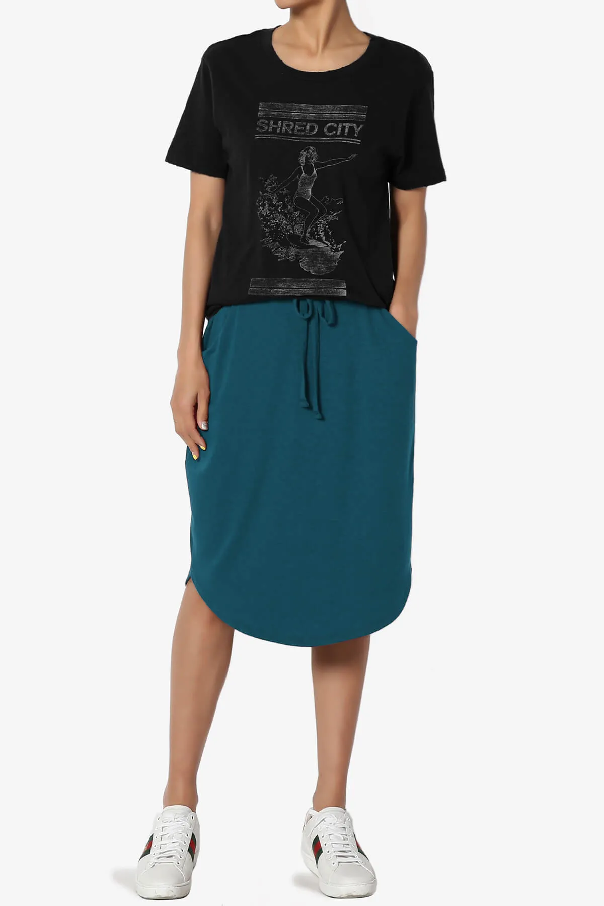 Eclipse Drawstring Midi Skirt PLUS
