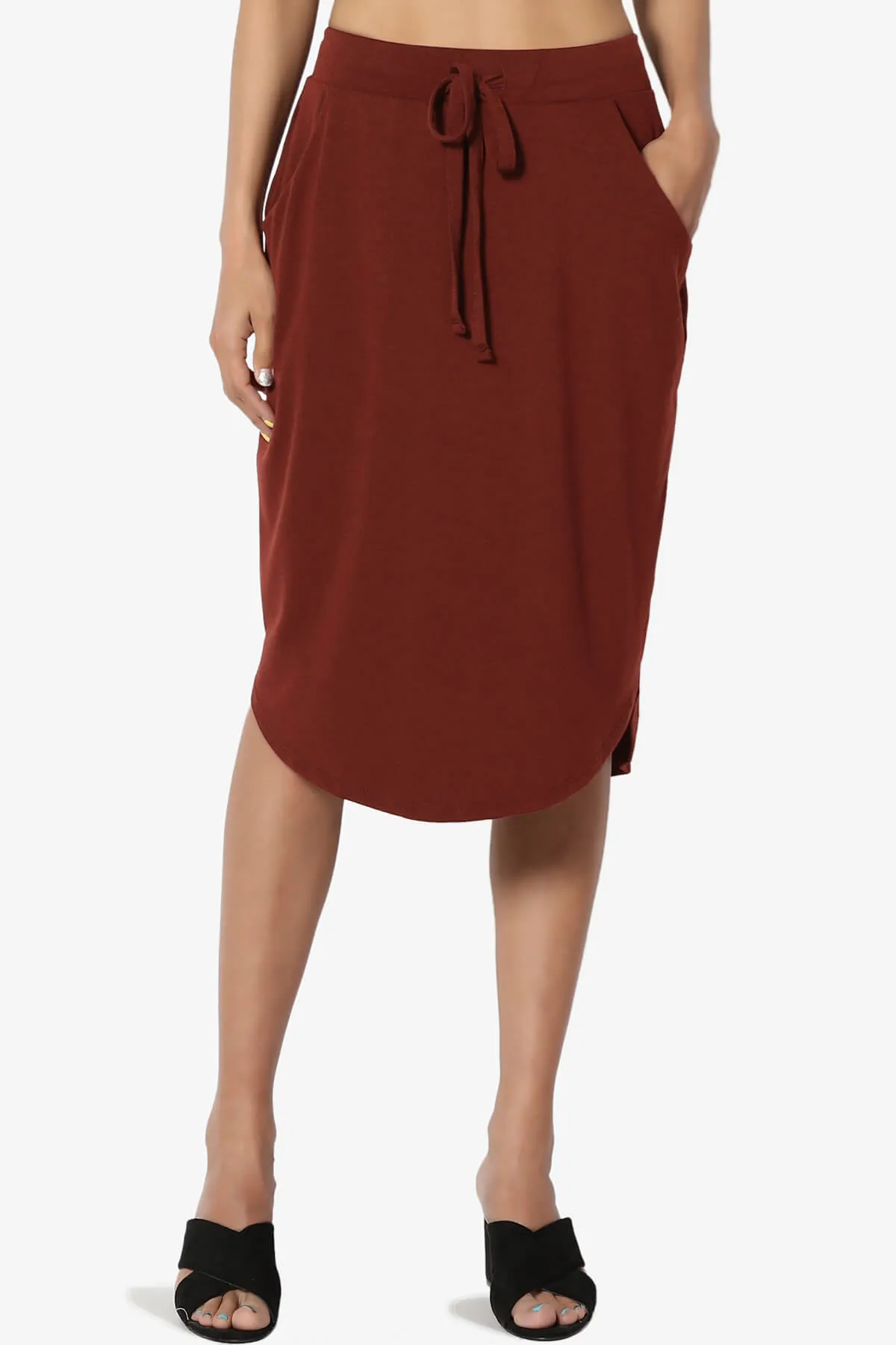 Eclipse Drawstring Midi Skirt PLUS