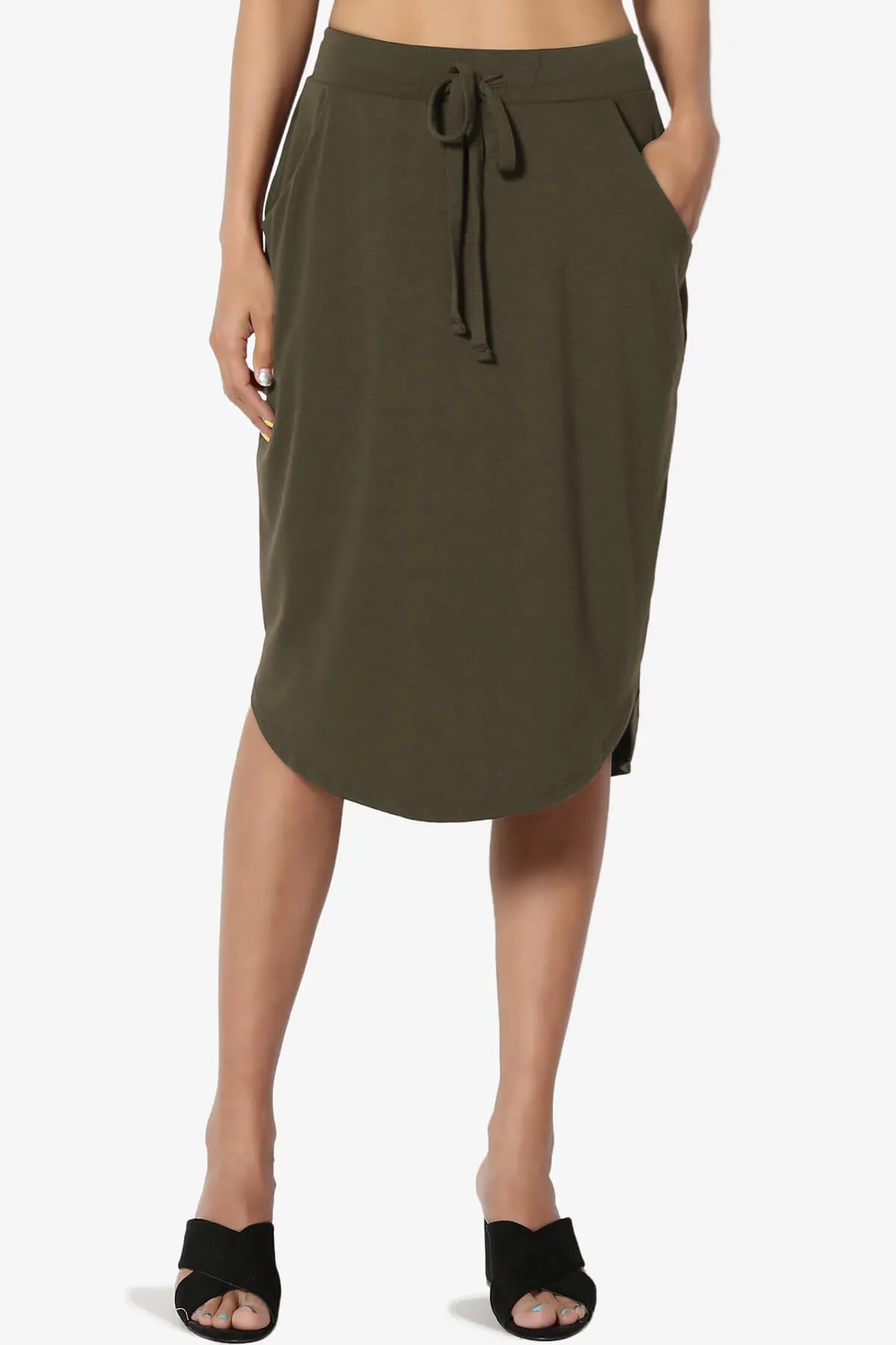 Eclipse Drawstring Midi Skirt PLUS
