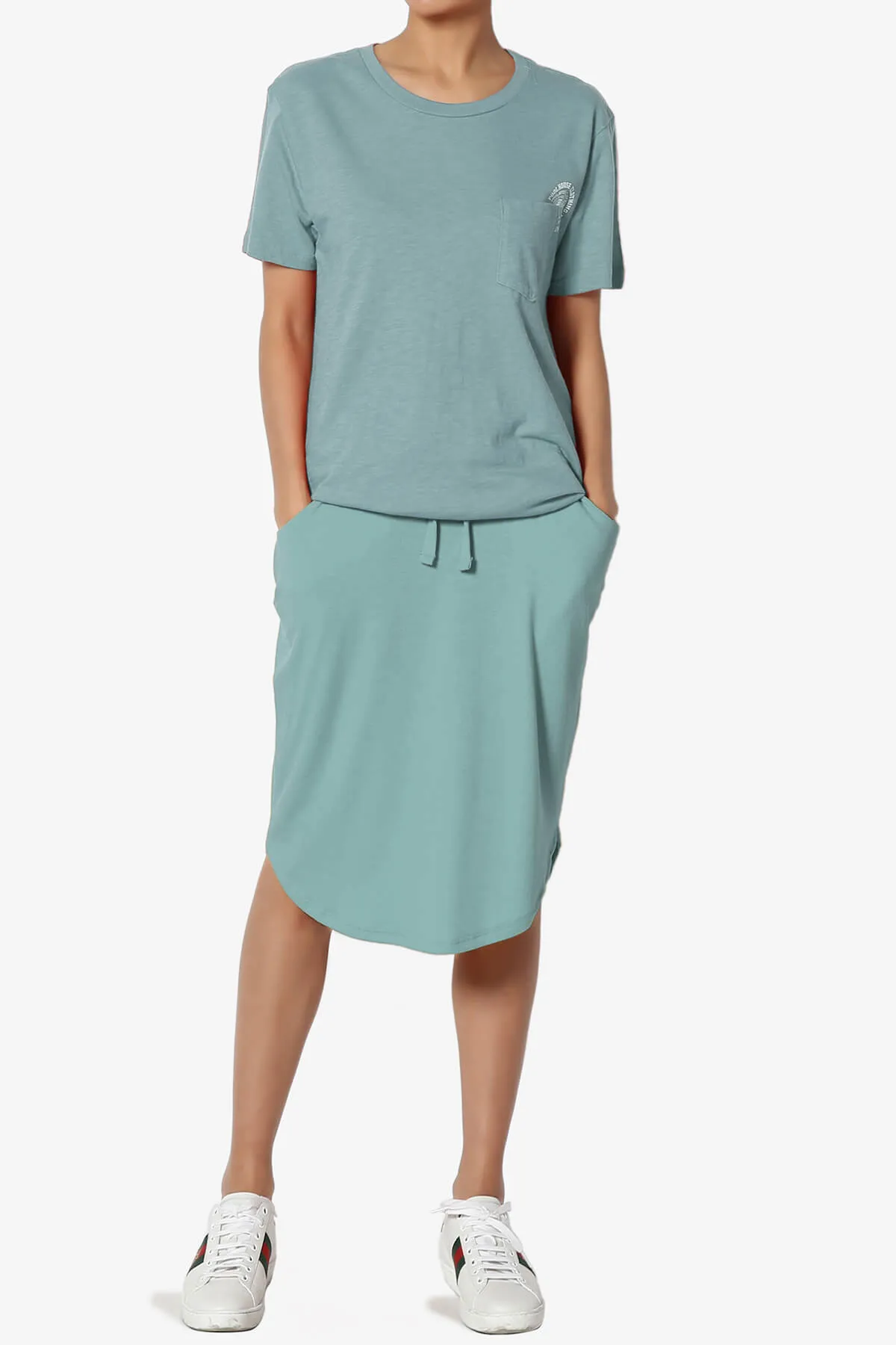 Eclipse Drawstring Midi Skirt PLUS