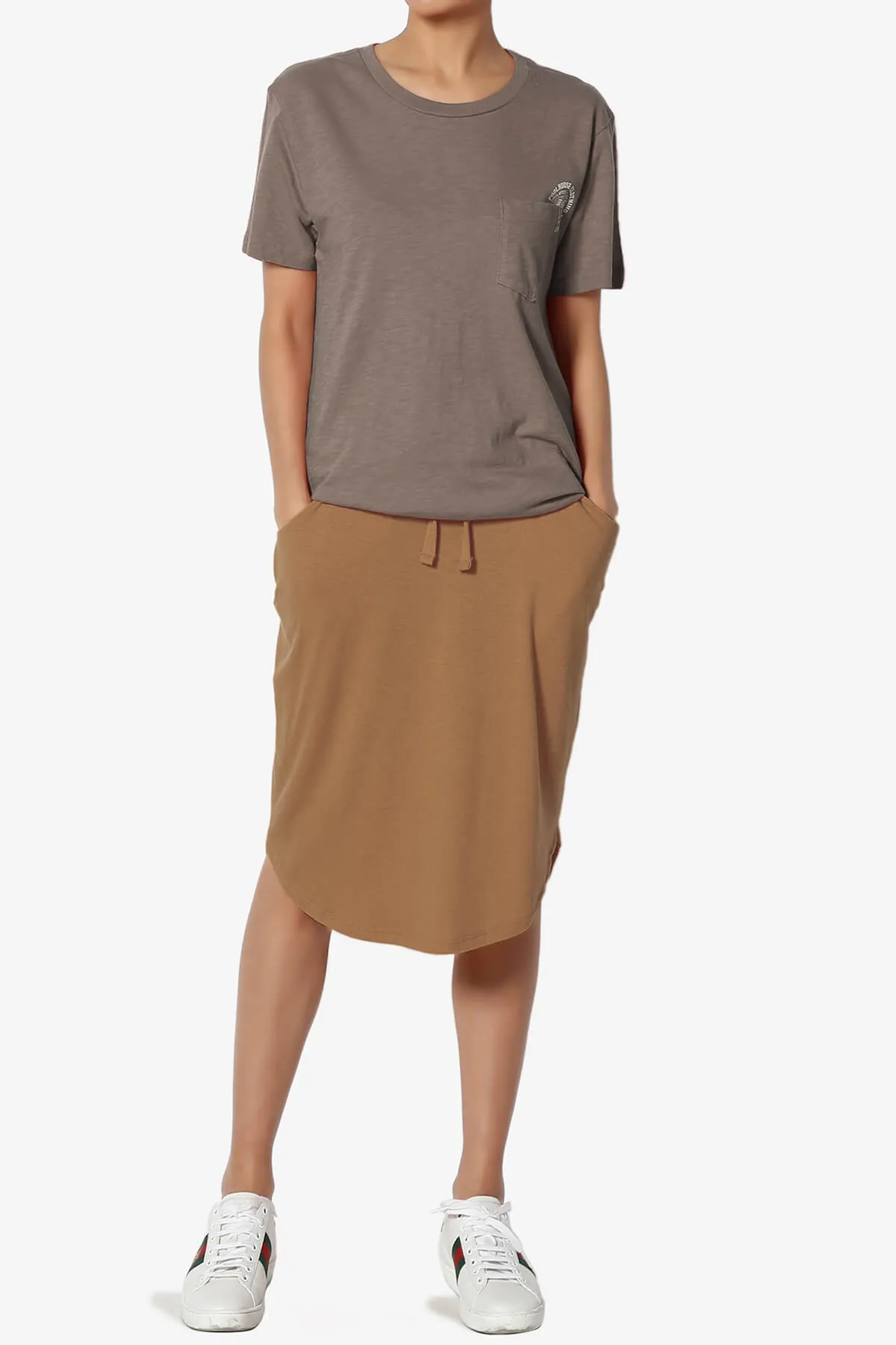 Eclipse Drawstring Midi Skirt PLUS