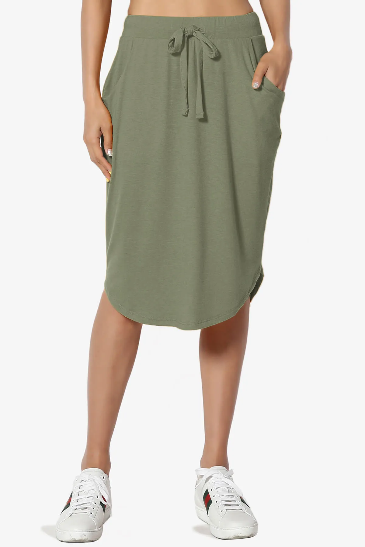 Eclipse Drawstring Midi Skirt PLUS