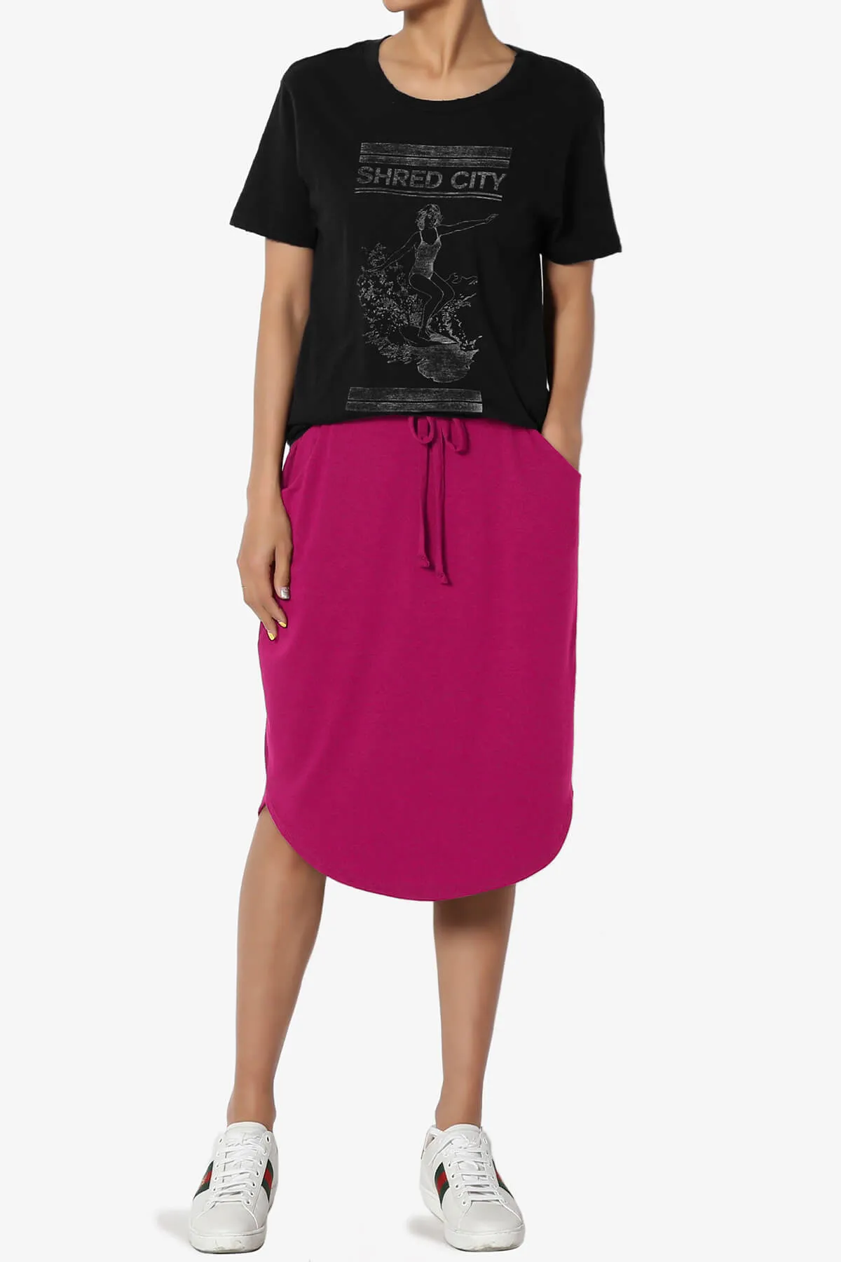 Eclipse Drawstring Midi Skirt PLUS