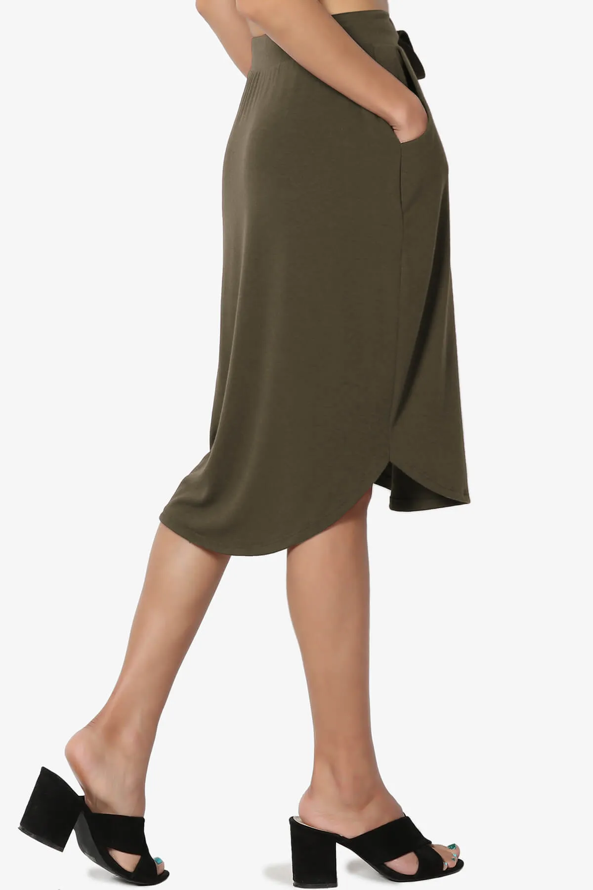Eclipse Drawstring Midi Skirt PLUS