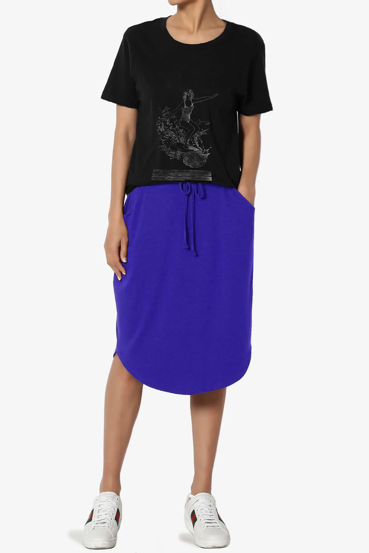 Eclipse Drawstring Midi Skirt PLUS