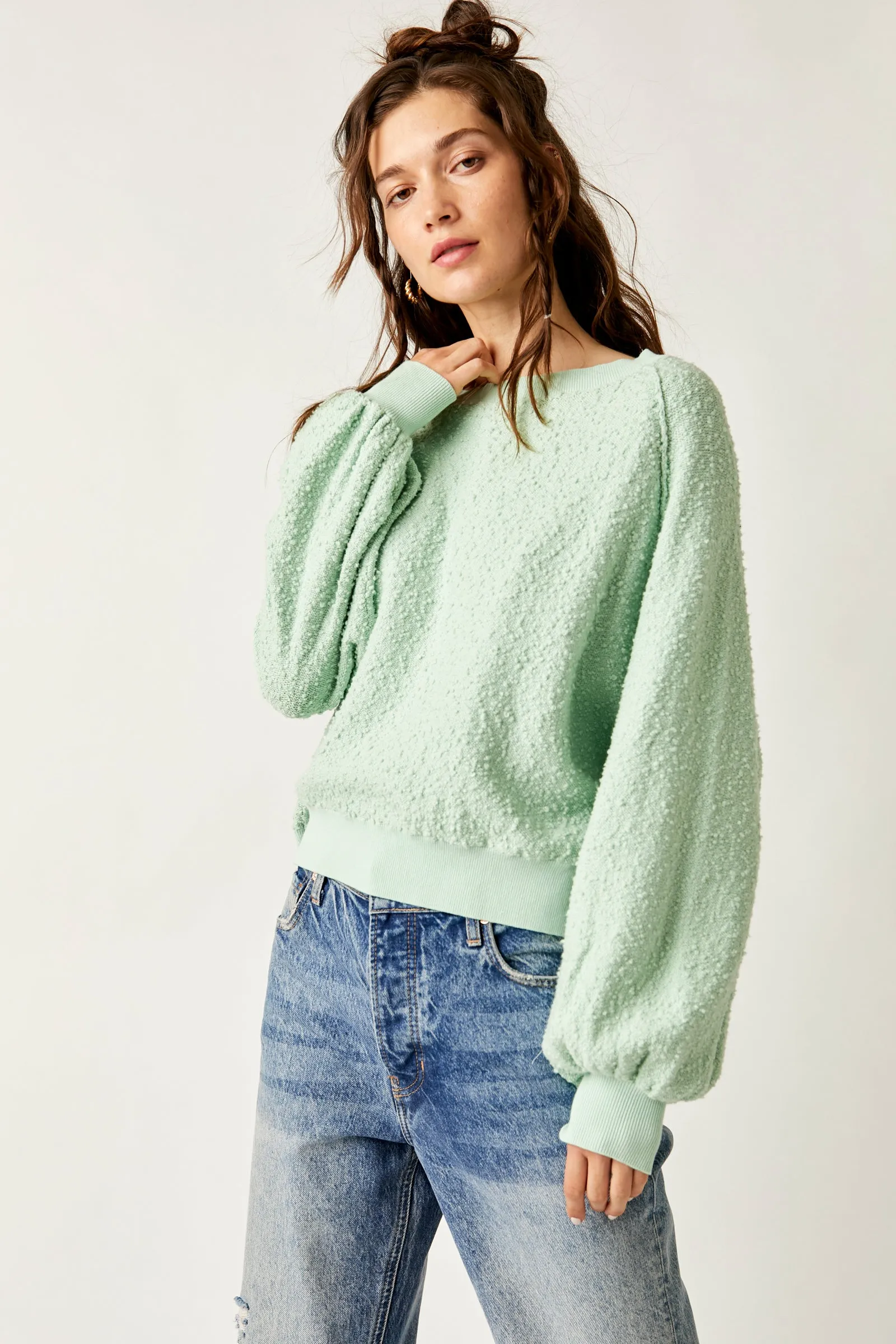 FOUND MY FRIEND PULLOVER-MISTY JADE