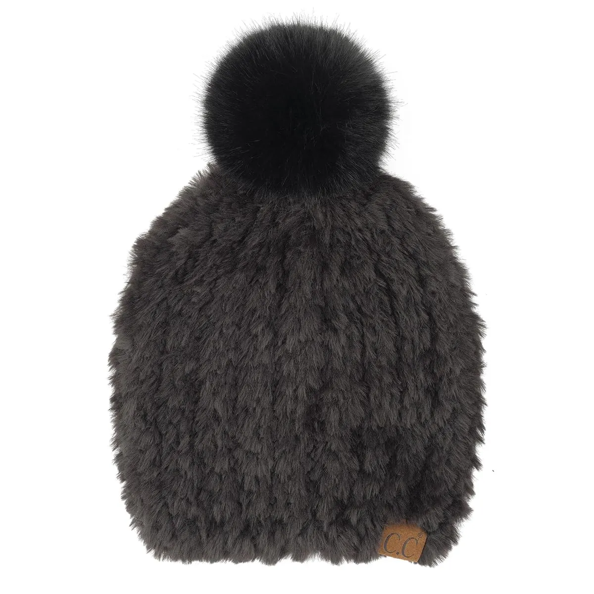 Fuzzy Stretch Pom Beanie by Funky Junque
