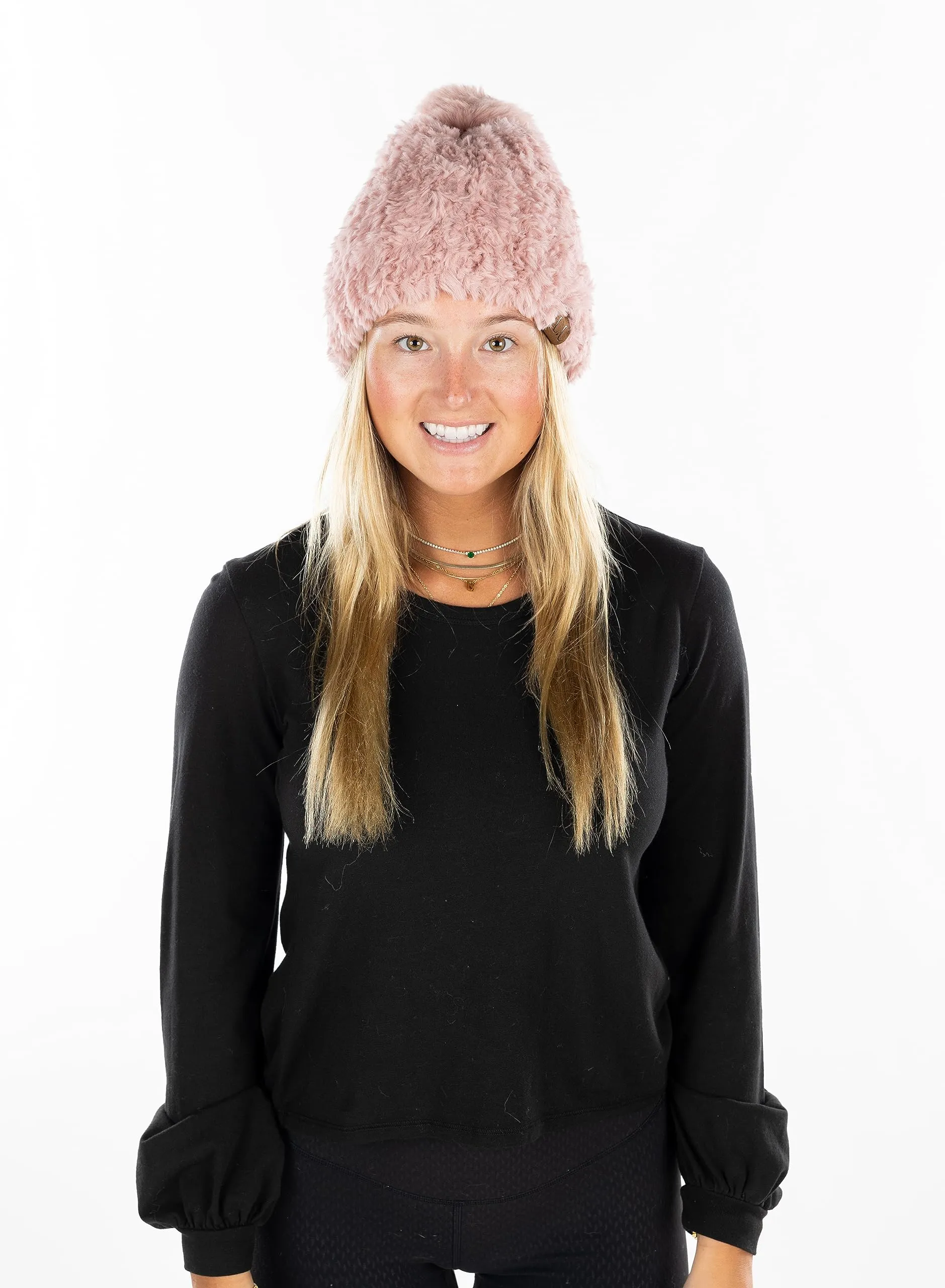 Fuzzy Stretch Pom Beanie by Funky Junque
