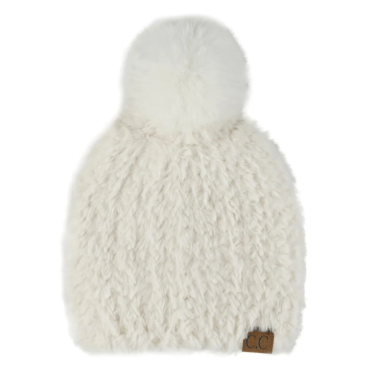 Fuzzy Stretch Pom Beanie by Funky Junque