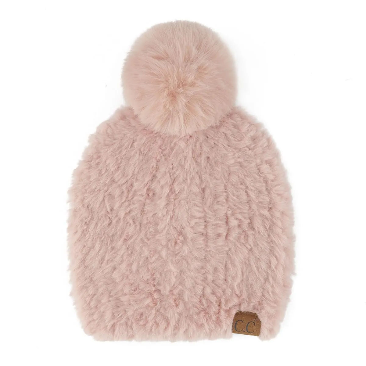 Fuzzy Stretch Pom Beanie by Funky Junque