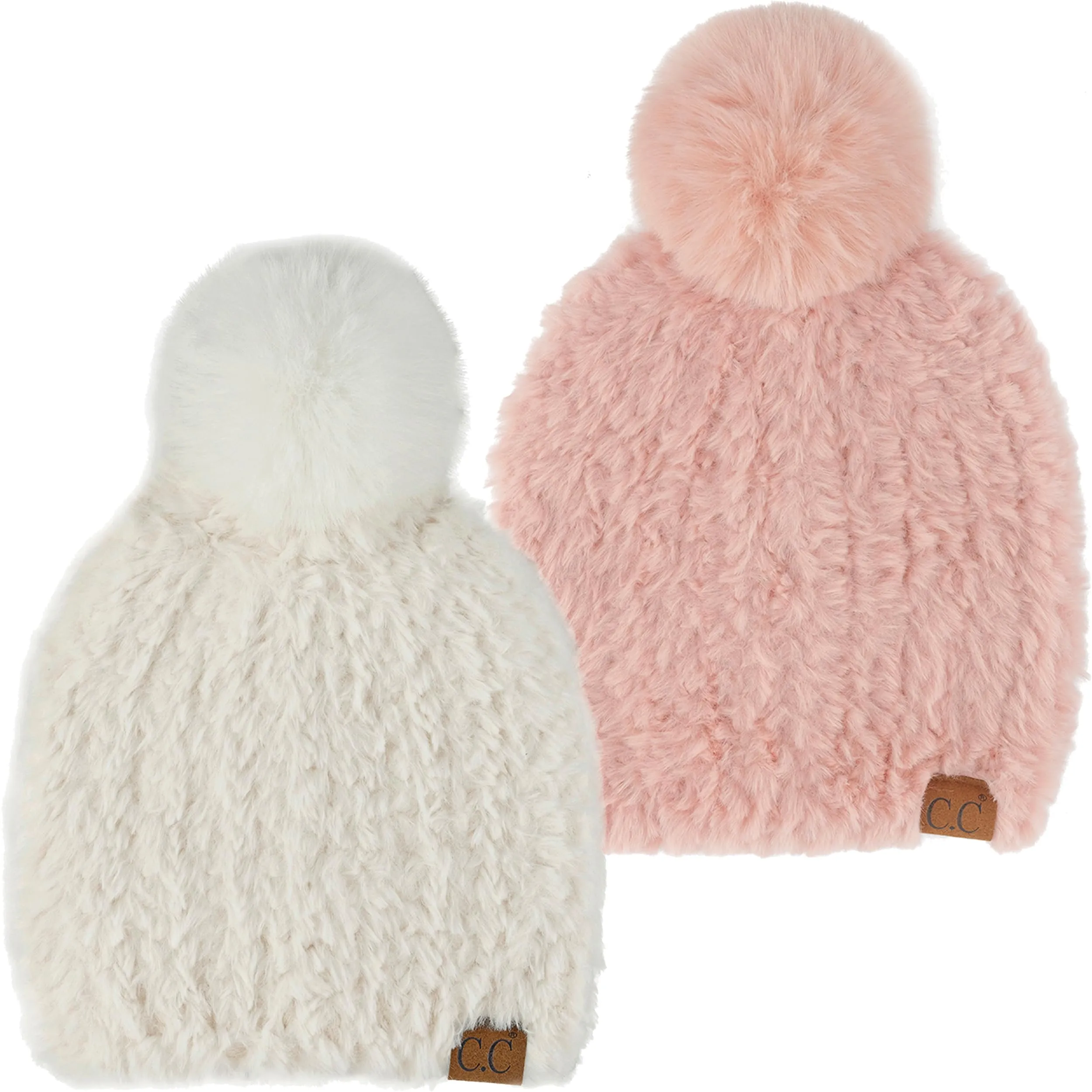 Fuzzy Stretch Pom Beanie by Funky Junque