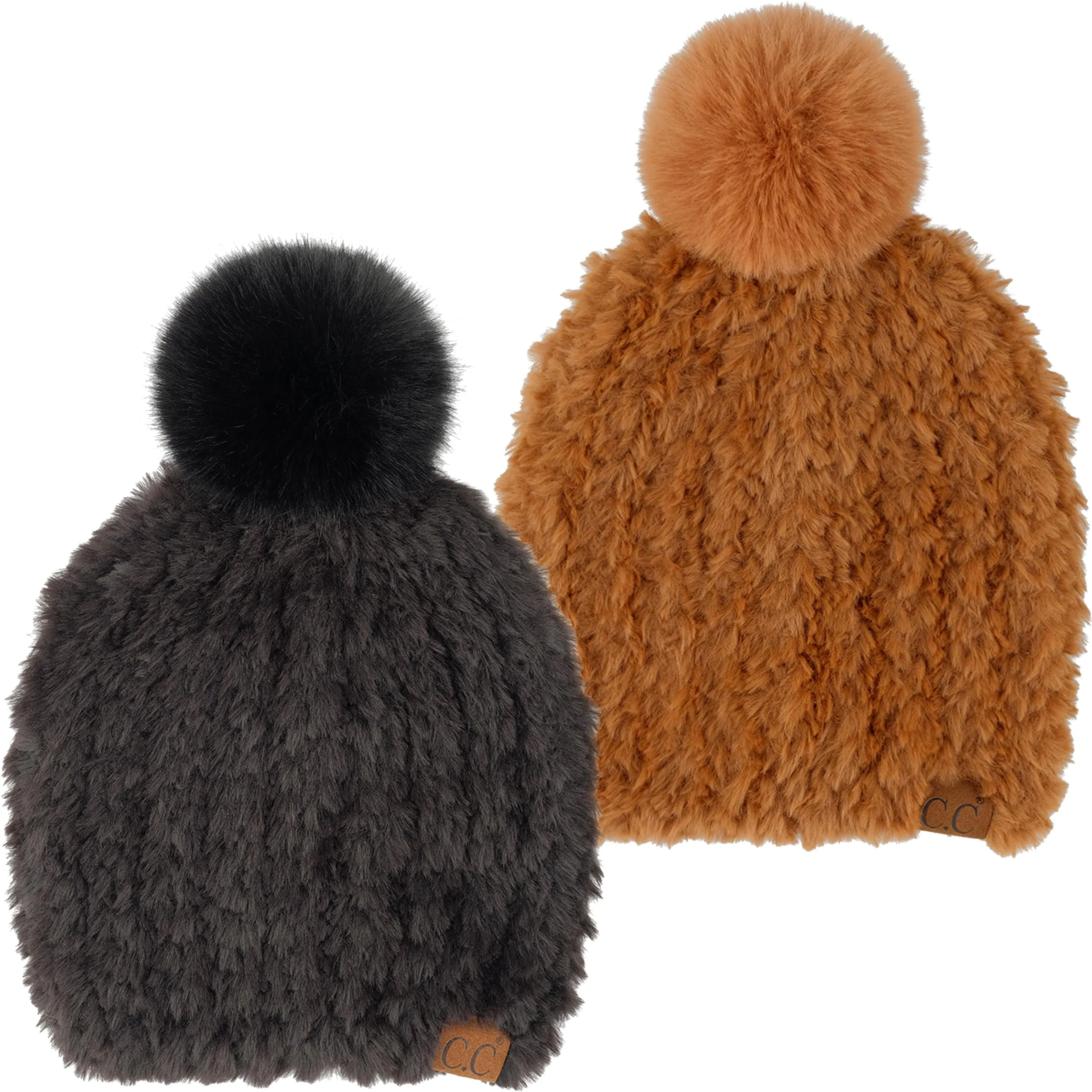 Fuzzy Stretch Pom Beanie by Funky Junque