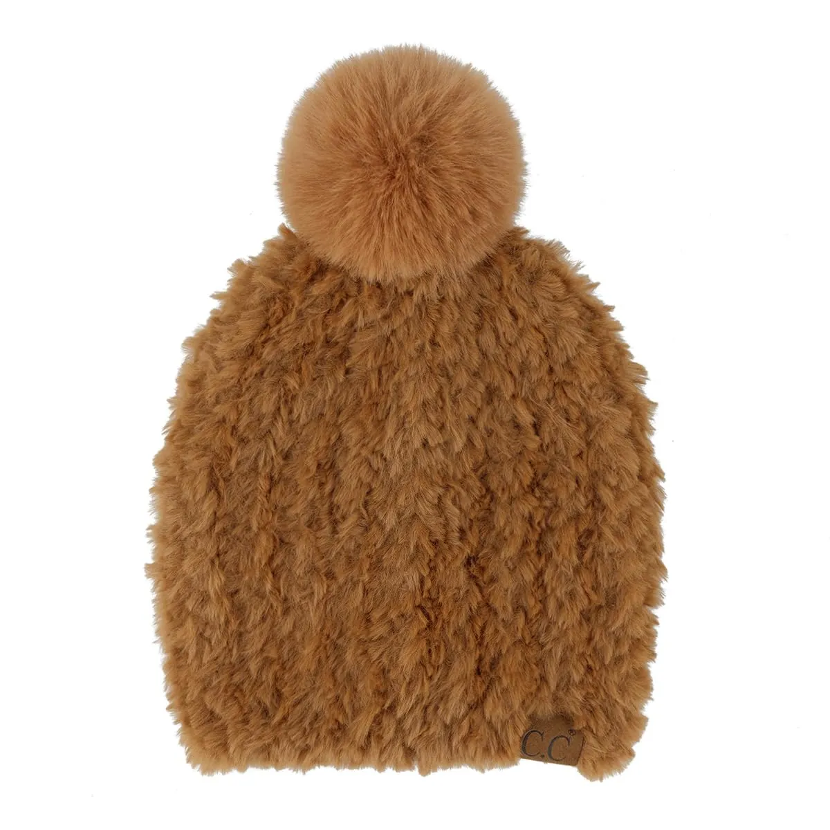 Fuzzy Stretch Pom Beanie by Funky Junque