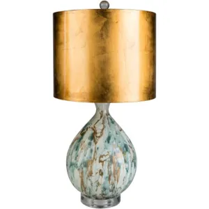 Gabrial Table Lamp in Aqua and Gold