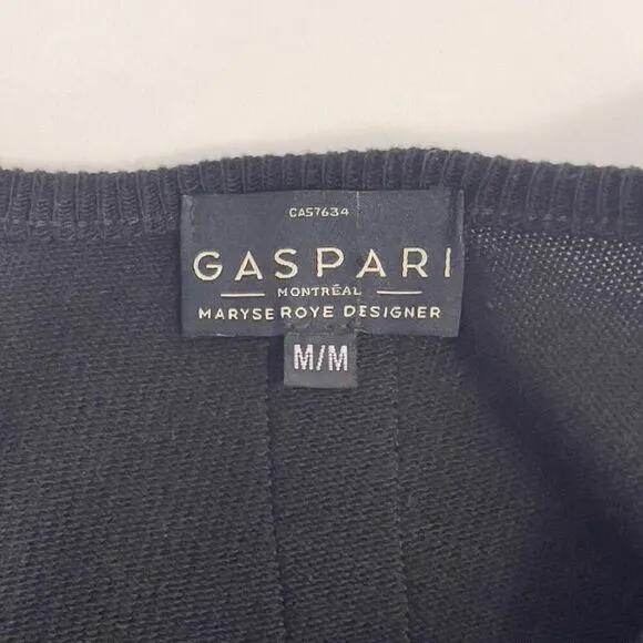 Gaspari Designer Asymmetrical Color Block Sweater Dress Blue Black White Size M