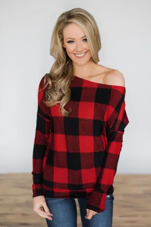 Head Over Heels For You Buffalo Plaid Top