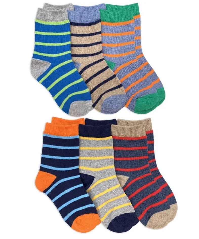 Jefferies 6pk Stripe Pattern Crew Socks