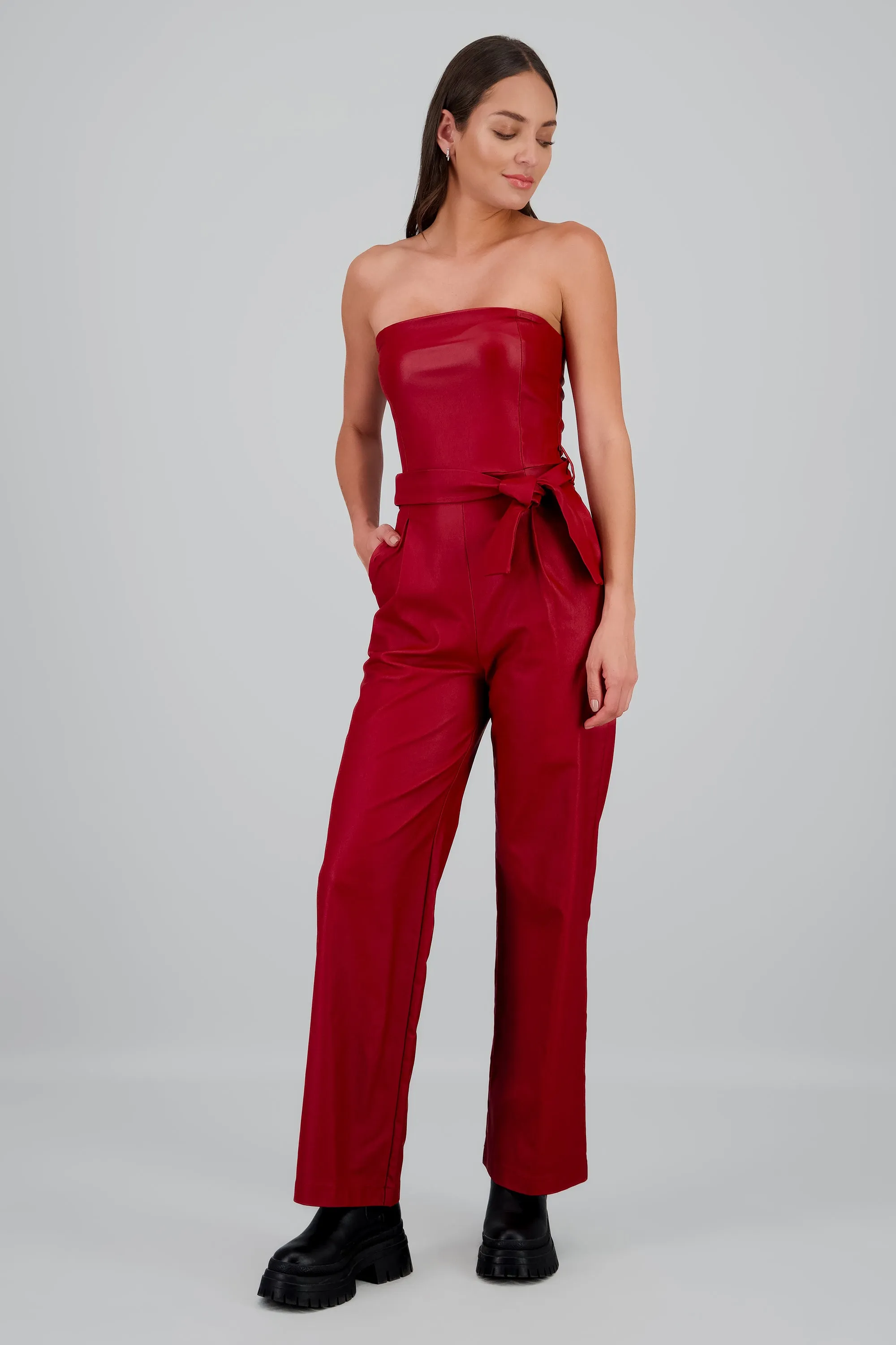 Jumpsuit pu strapples