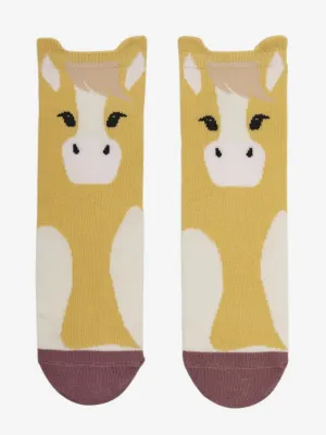 LeMieux Young Rider Mini Character Socks 2 pack Lemon