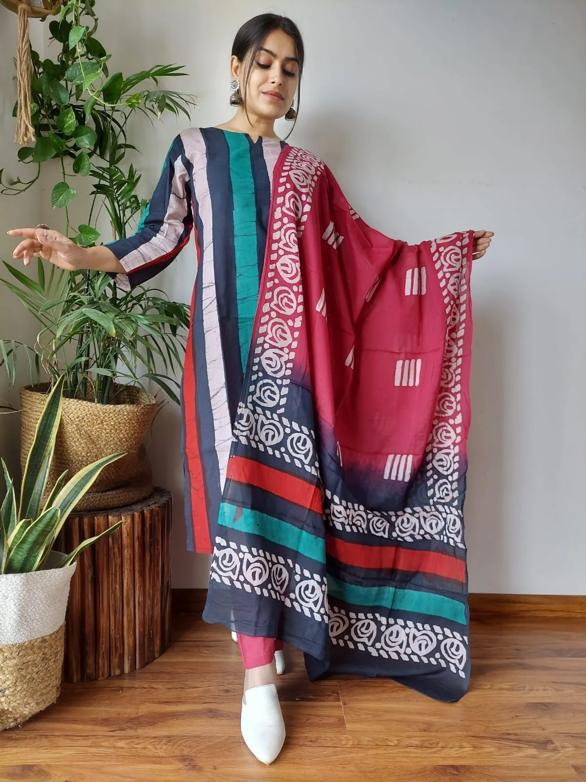 Multi Color Cotton Suit Set