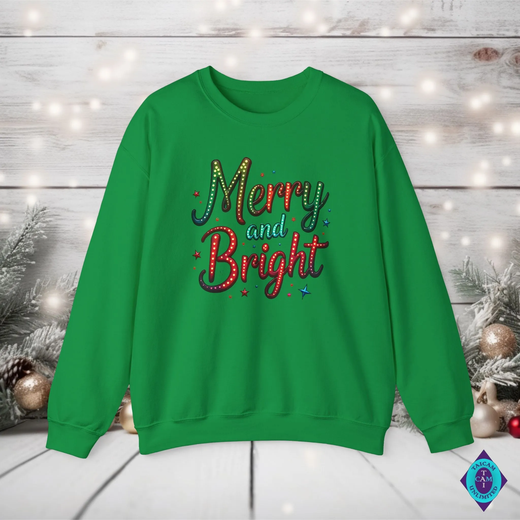 Neon Lights Merry and Bright Sweatshirt